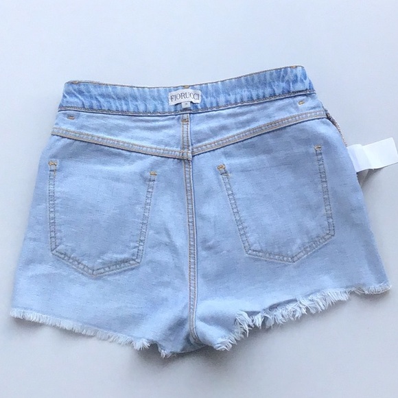 Fiorucci Tara short angel patch denim cutoff raw hem jean shorts - Picture 4 of 16